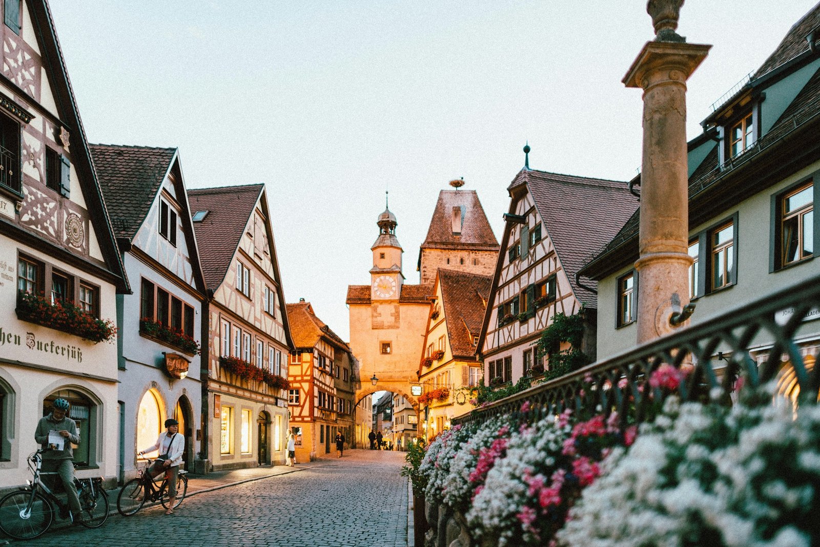 Historic German town with half-timbered houses